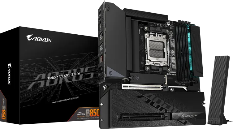 Placa de baza Gigabyte B850M Aorus Stealth, Socket AM5, DDR5, Micro-ATX