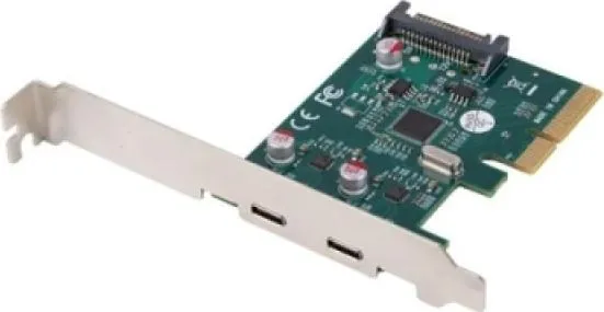 Placă PCI Express x1 2X USB-C 3.2 GEN, chipset Asmedia ASM1142, greutate 34 g
