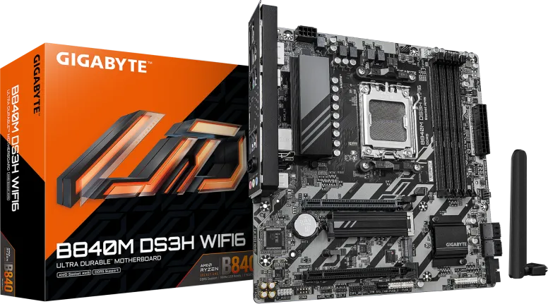 Placa de baza Gigabyte B840M DS3H WIFI6, Socket AM5, DDR5, Micro-ATX