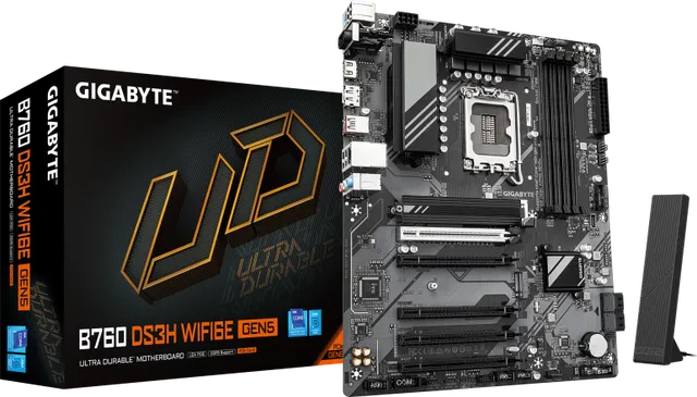 Placa de baza Gigabyte B760 DS3H WIFI6E GEN5, LGA 1700, DDR5, ATX