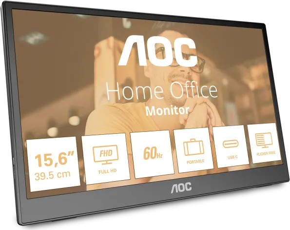 Monitor Consumer AOC 16T3EA, 15.6", 1920 x 1080 pixeli, Black