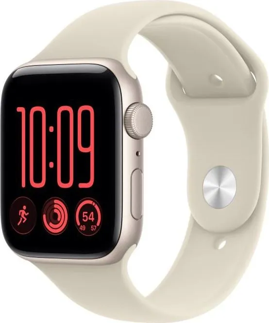 Apple Watch SE 3 GPS 44mm Starlight Aluminium Case with Sand Sport Band - S/M