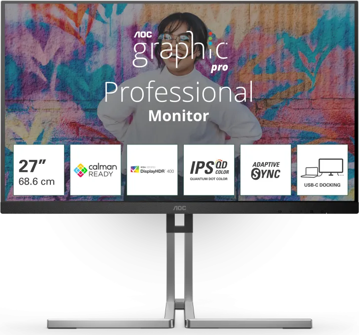 Monitor Consumer AOC Q27U3CV, 27", 2560 x 1440 pixeli, Black