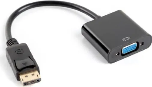Cablu Lanberg AD-0002-BK, VGA (D-Sub)/ DisplayPort, 0.2 m, Negru