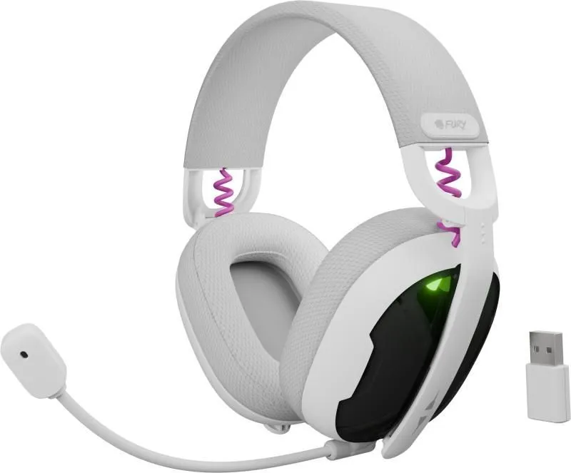 Casti FURY Fukiya F6, Wireless/Wired, Alb