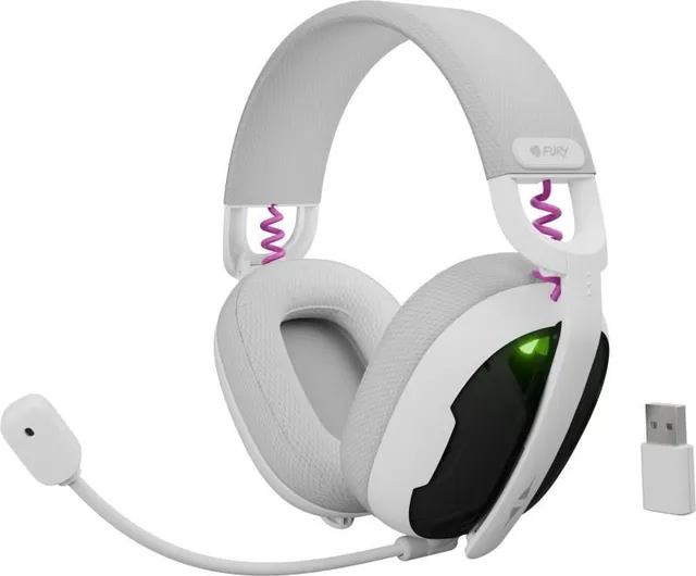 Casti FURY Fukiya F6, Wireless/Wired, Alb