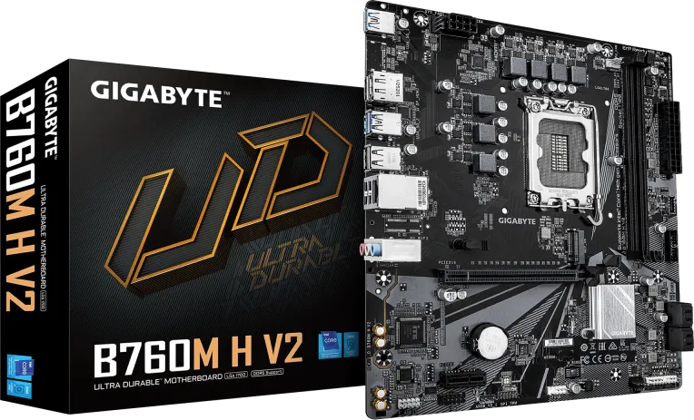 Placa de baza Gigabyte B760M H V2, LGA 1700, DDR5, Micro-ATX