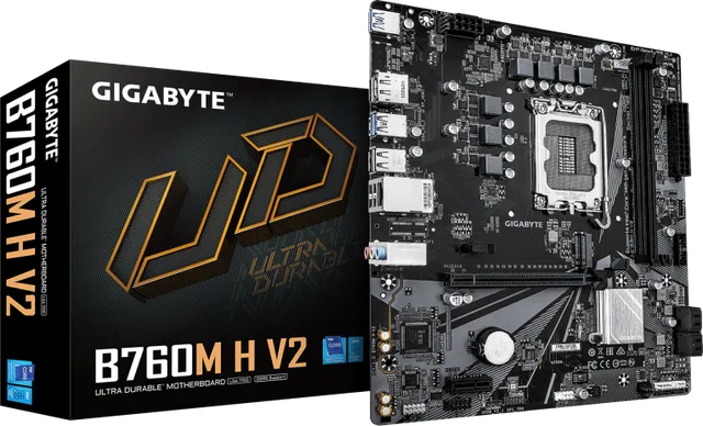 Placa de baza Gigabyte B760M H V2, LGA 1700, DDR5, Micro-ATX