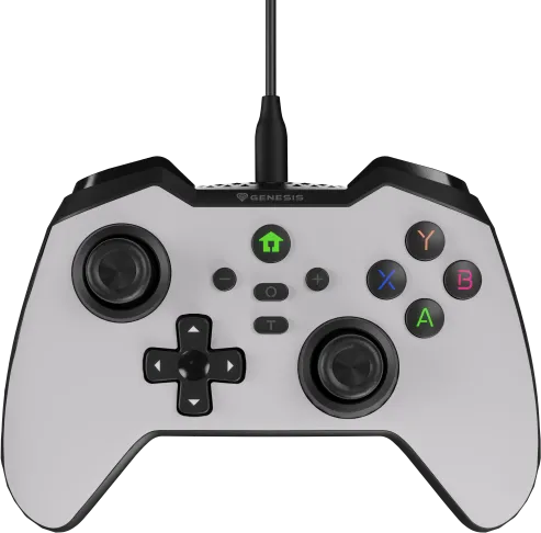 Controller cu fir Genesis Mangan 300, tip Analog/Digital, interfata USB, numar butoane 19, Alb