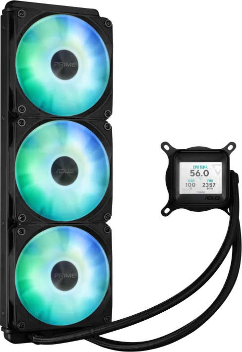 Cooler Procesor ASUS Prime LC 360 ARGB LCD, Lichid, 12 cm, 3 ventilatoare, aRGB