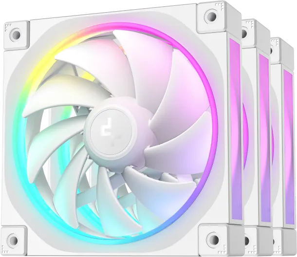 Ventilator Carcasa Deepcool FL12 WH-3 in 1, 12 cm, 2150 RPM, 3 ventilatoare, RGB
