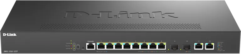 Switch D-Link DMS-1250-12TP/E, Gigabit, 8 porturi + 2 porturi SFP+, PoE