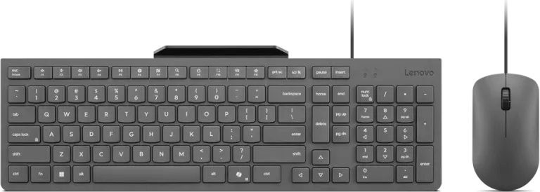 Kit wired tastatura si mouse Lenovo 310 USB-A Wired Combo, taste numerice, gri, US English