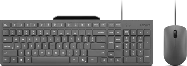 Kit wired tastatura si mouse Lenovo 310 USB-A Wired Combo, taste numerice, gri, US English