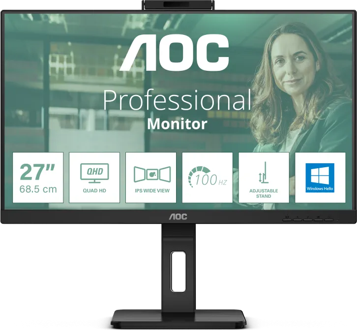 Monitor Consumer AOC Q27P3CW, 27", 2560 x 1440 pixeli, Black