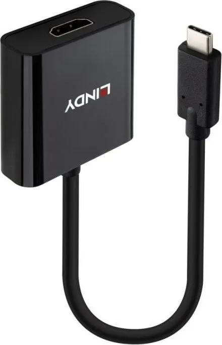 Cablu Lindy 43438, USB C/ HDMI, 0.15 m, Negru