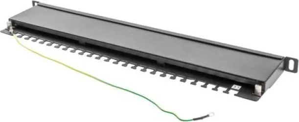 Patch panel 24 porturi 0, 5U 19" Cat.5e FTP cu organizator cabluri, ecranat, negru