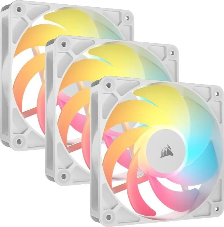 Ventilator Carcasa Corsair RS120-R ARGB, 12 cm, 2100 RPM, 3 ventilatoare, RGB, Alb