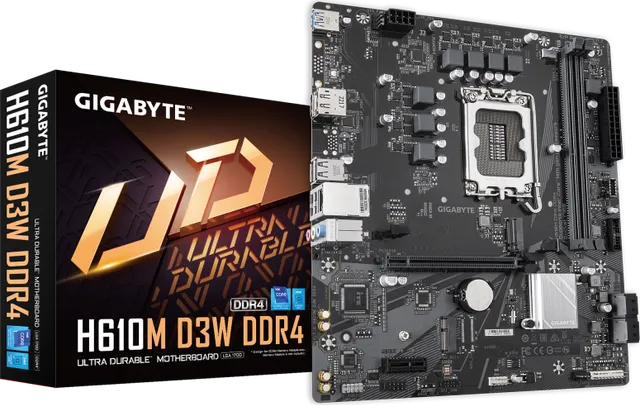 Placa de baza Gigabyte H610M D3W, Socket 1700, DDR4, Micro-ATX
