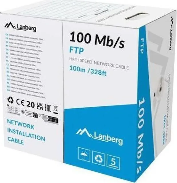 Cablu Lanberg LCF5-11CC-0100-S, RJ45/ RJ-45, 100M, Gri