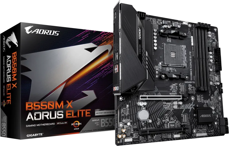 Placa de baza Gigabyte B550M X Aorus Elite, Socket AM4, DDR4, Micro-ATX