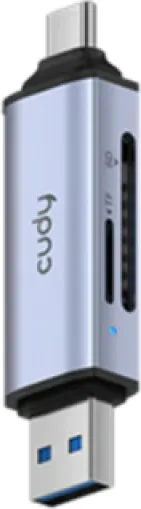 Card reader Cudy 2 in 1 USB 3.0, 1× USB-C 3.2 Gen 1 Male Connector, 1× USB-A 3.2 Gen 1 Male Connector
