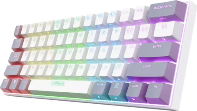 Tastatura Mecanica Gaming Trust GXT 873 Acira 60% Mini Tri-mode, RGB, Wireless, Alb