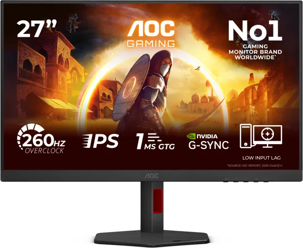 Monitor Gaming AOC 27G4ZR, 27", 1920 x 1080 pixeli, Black, Red