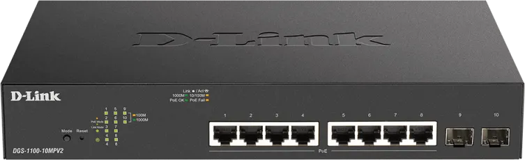 Switch D-Link Gigabit DGS-1100-10MPV2, 8 porturi