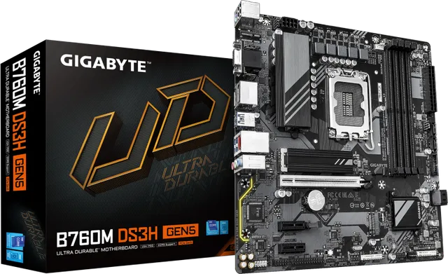 Placa de baza Gigabyte B760M DS3H GEN5, Socket 1700, DDR5, Micro-ATX