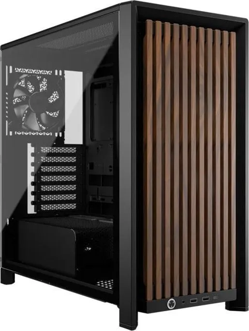 Carcasa Corsair Frame 4000D WOOD RS, RGB, Mid Tower, Black