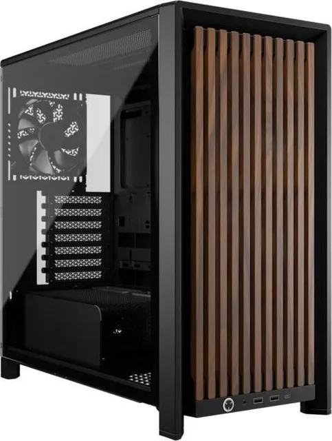 Carcasa Corsair Frame 4000D WOOD RS, RGB, Mid Tower, Black