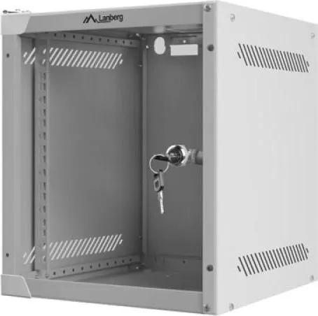 Dulap rack 10" perete 6U / 280x310 (flat pack) cu ușă din sticlă, gri
