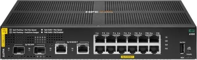 HPE Networking CX6100 12G Class4 PoE 2G/2SFP+ 139W Switch