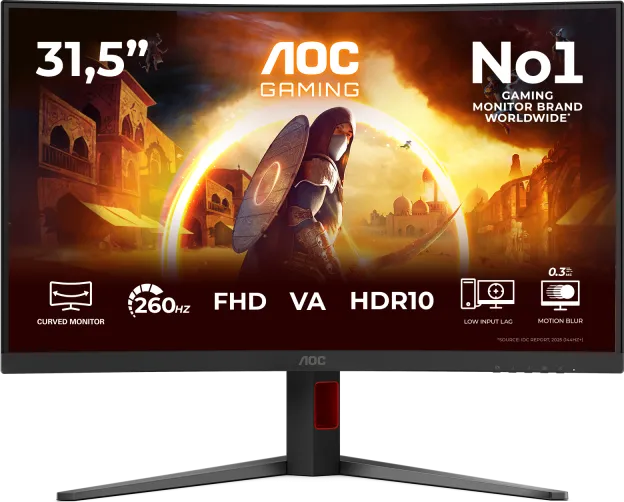 Monitor Gaming AOC C32G4Z, 31.5", 1920 x 1080 pixeli, Black, Red
