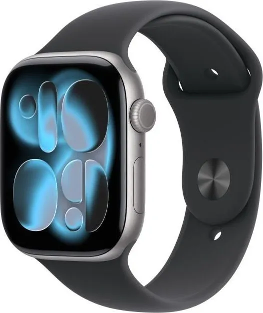 Apple Watch Series 11 GPS + Cellular 46mm Space Grey Aluminium Case with Black Sport Band - M/L