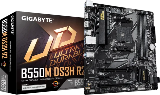 Placa de baza Gigabyte B550M DS3H R2, Socket AM4, DDR4, Micro-ATX