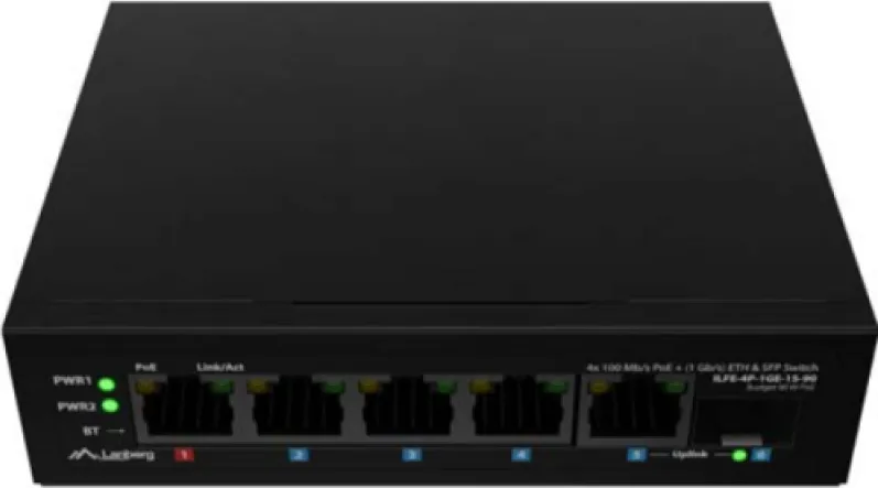 Switch Lanberg ILFE-4P-1GE-1S-90, 4 porturi, PoE