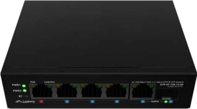 Switch Lanberg ILFE-4P-1GE-1S-90, 4 porturi, PoE