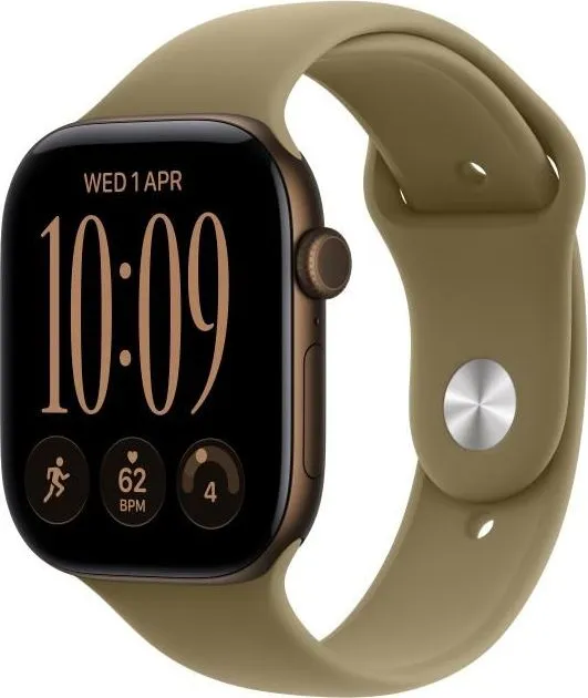 Apple Watch Series 12 GPS + Cellular 46mm Dark Bronze Aluminium Case with Olive Sport Band - M/L
