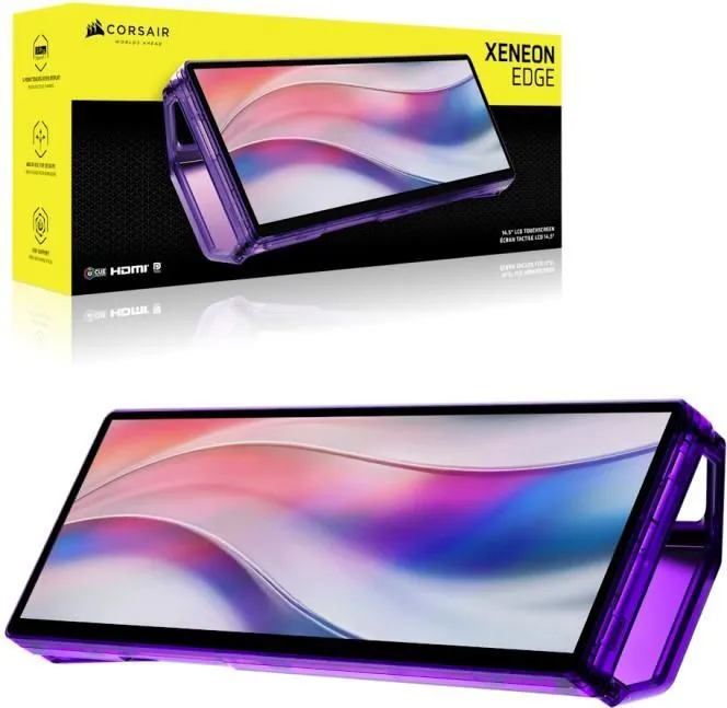 Monitor Commercial Corsair Xeneon EDGE, 14.5", 2560 x 720 pixeli, Touchscreen, Purple