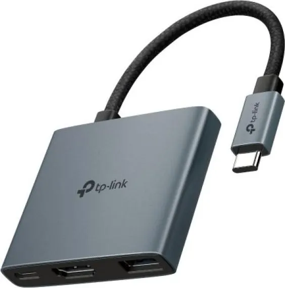 Hub USB TP-LINK UH3020C, USB-C, 3 porturi, HDMI, Gri