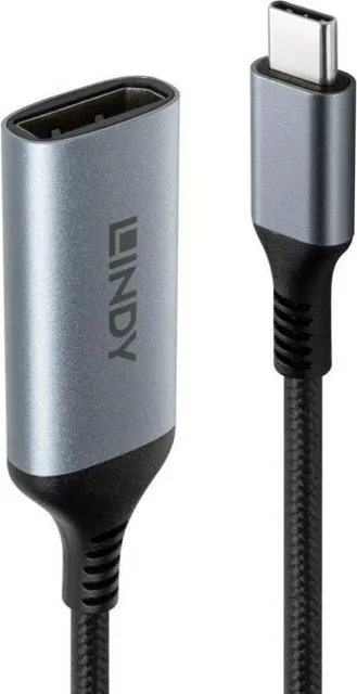 Cablu Lindy 43426, USB C/ DisplayPort, 0.15 m, Gri