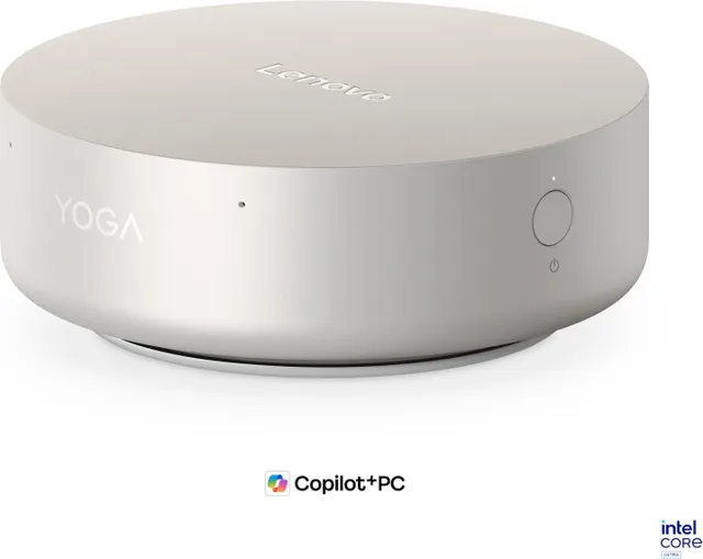 Desktop Consumer Lenovo Yoga Mini 01IPH11 cu procesor Intel Core Ultra 7 358H pana la 4.8 GHz, 32 GB LPDDR5X