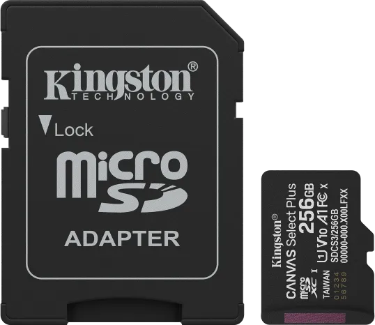 Card de memorie Kingston Canvas Select Plus Gen3 Micro-SDXC, Clasa 10 + Adaptor