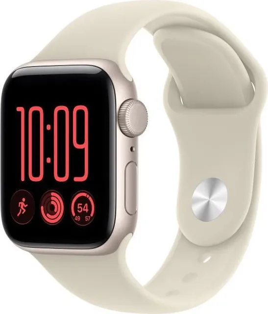 Apple Watch SE 3 GPS 40mm Starlight Aluminium Case with Sand Sport Band - S/M