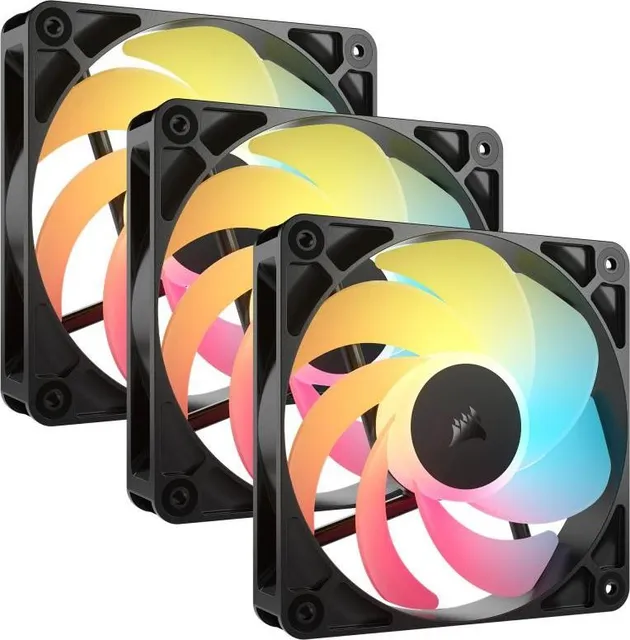 Ventilator Carcasa Corsair RS120-R ARGB, 12 cm, 2100 RPM, 3 ventilatoare, RGB