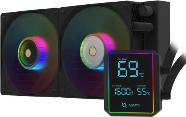 Cooler Procesor Aqirys Aurora 240, Lichid, 12 cm, 2 ventilatoare, aRGB