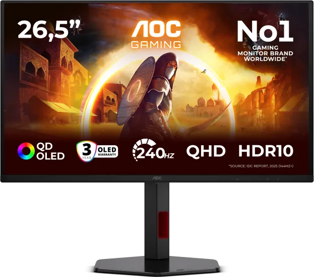 Monitor Gaming AOC Q27G4ZDR, 26.5", 2560 x 1440 pixeli, Black, Red