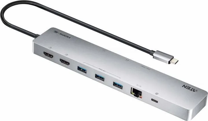Docking station ATEN UH3240-AT, USB tip-C, 100W, argintiu